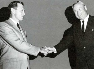 Georgia Governor Carl Sanders, left, and Superintendent Jim Cherry at the DeKalb College dedication, May 23, 1965.